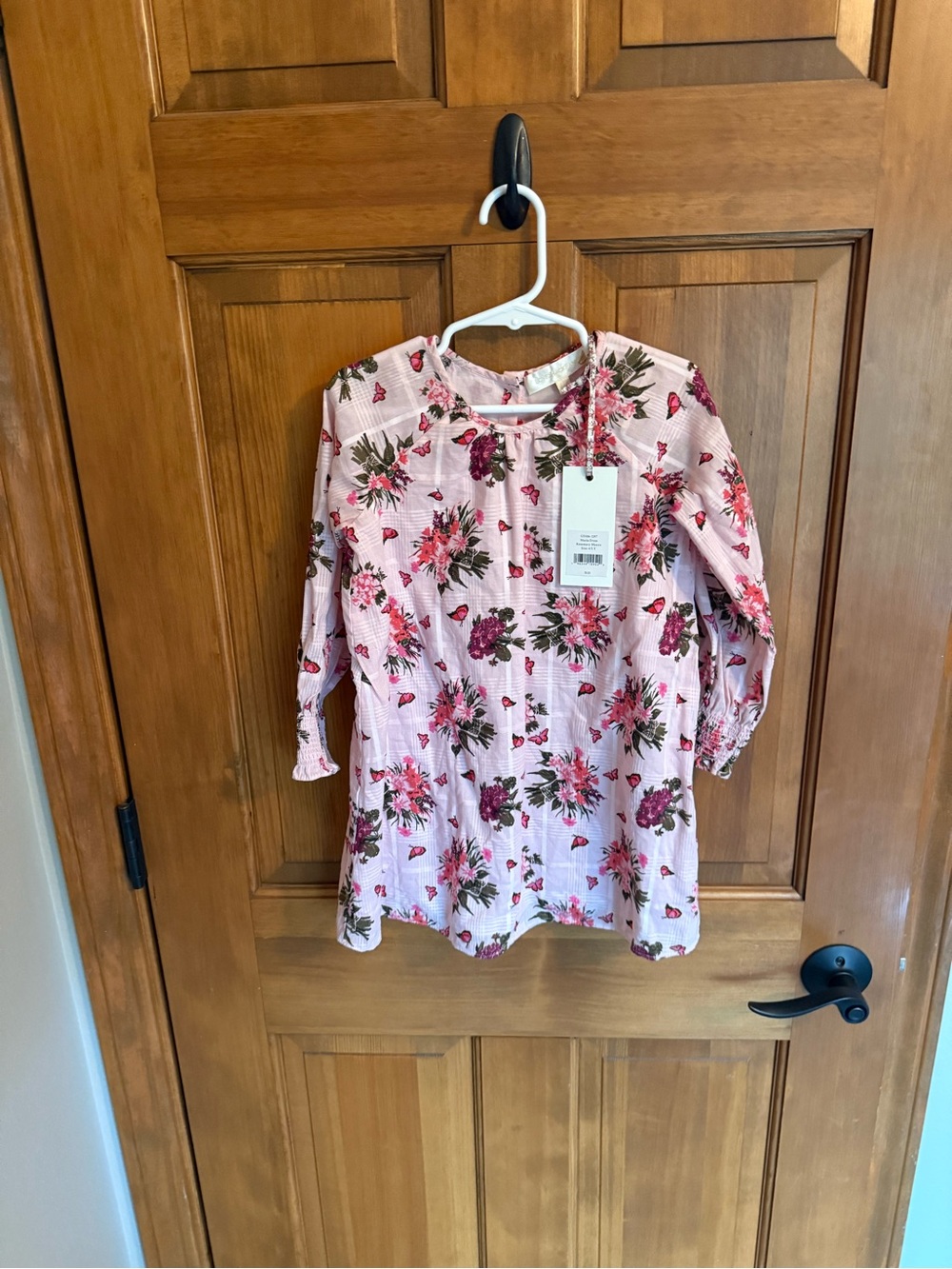 Love Shack Fancy Macia Girls Pink Floral Dress 4/5 Y